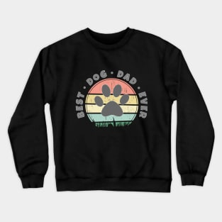 Best Dog Dad Ever Retro Sunset Vector v.2 Crewneck Sweatshirt